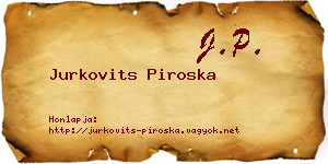 Jurkovits Piroska névjegykártya